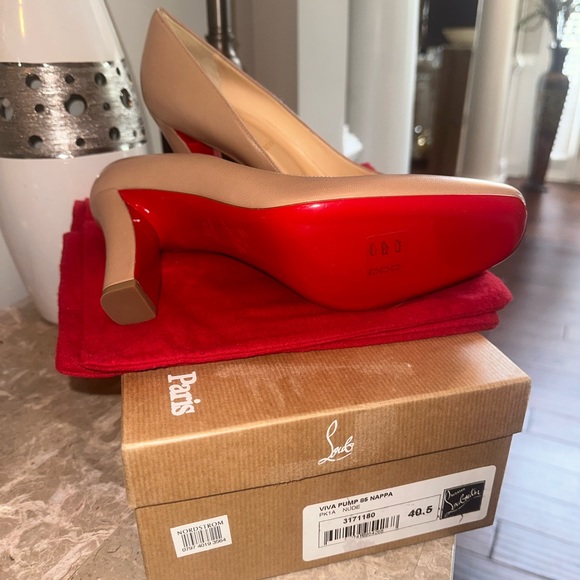 🔥🔥🔥Authentic Christian Louboutin Viva Pump 85 Nude Size 10.5 - Picture 7 of 16